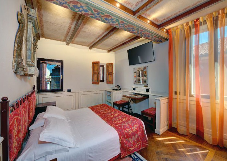 Chambre double deluxe  Art Hotel Commercianti Bologne